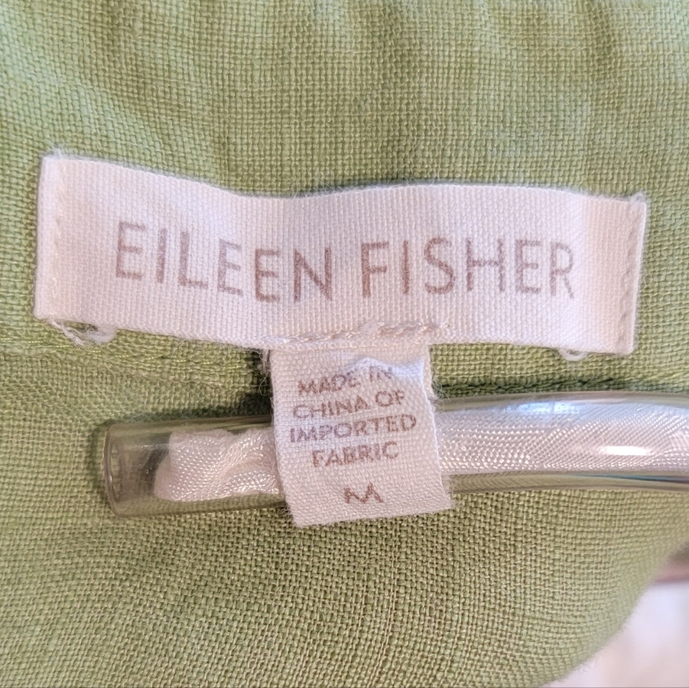 M Eileen Fisher Irish Linen Boxy Oversized Button Tunic Cottage Goblin Boho L XL - Picture 5 of 6